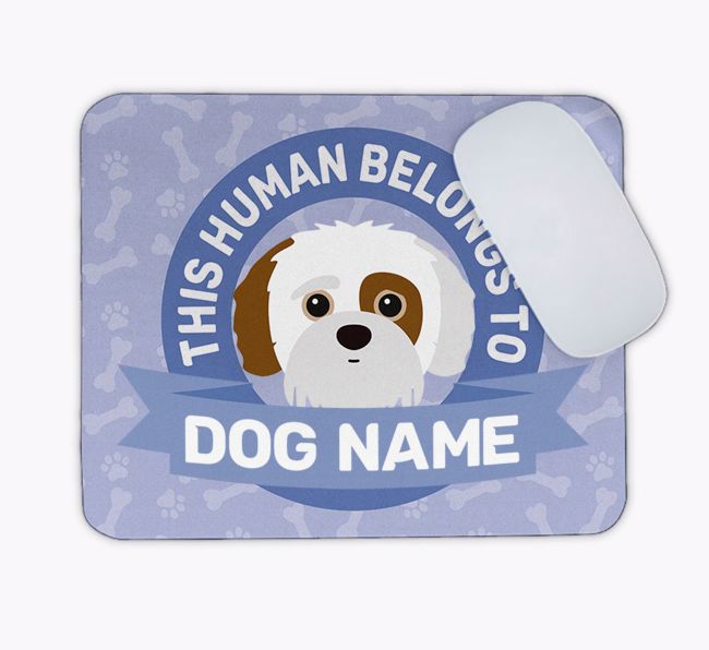 This Human Belongs To...: Personalised {breedFullName} Mouse Mat